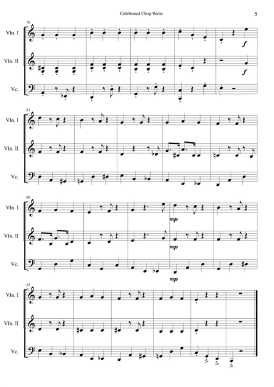Chopstick March String Trio scores gallery preview page 5