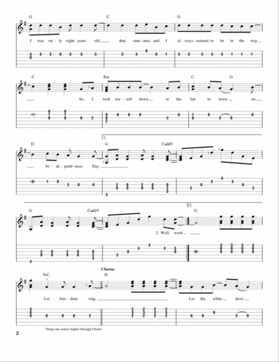 Independence Day Acoustic Guitar scores gallery preview page 2