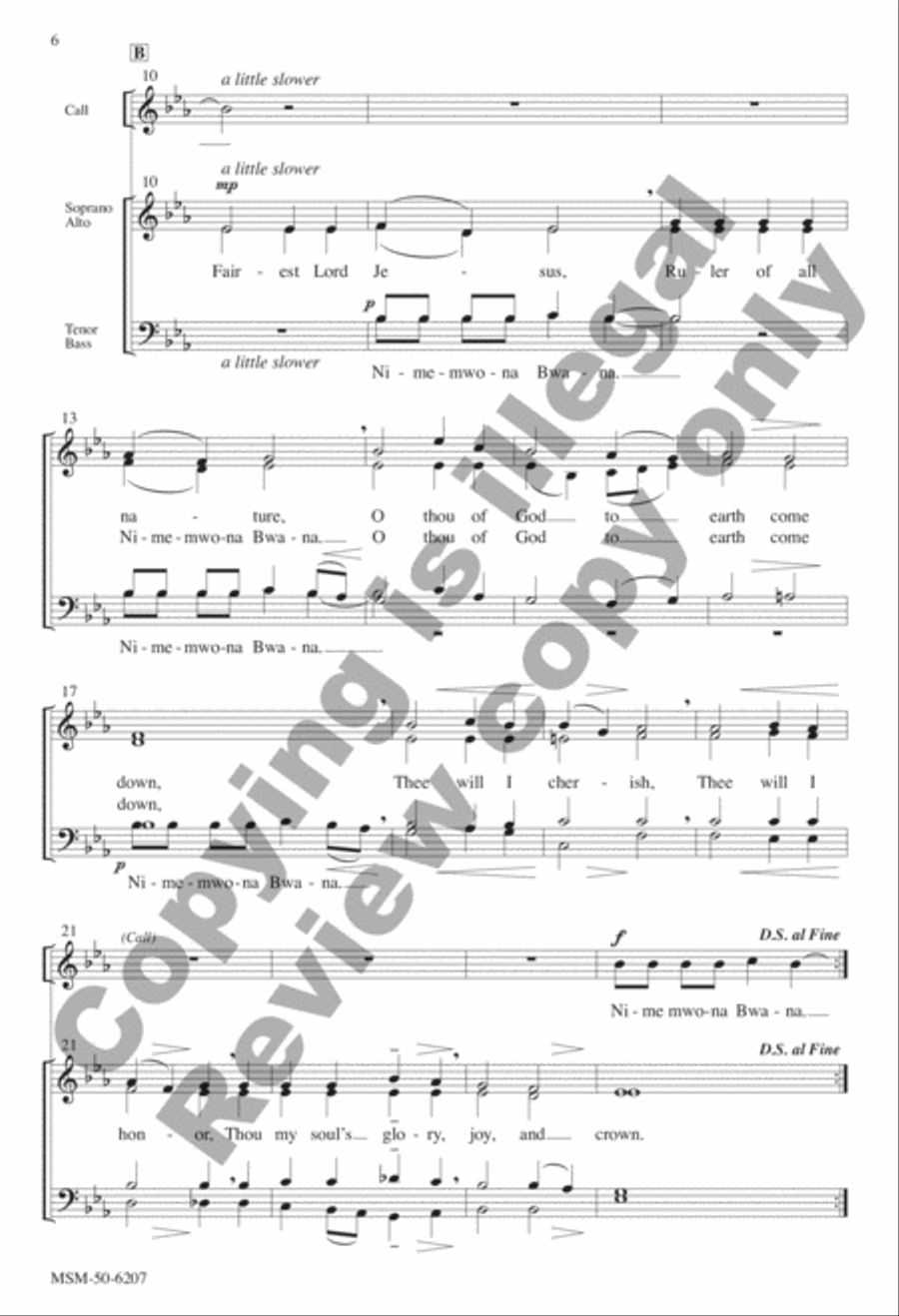 The Lord Is Beautiful (Nimemwona Bwana) 4-Part scores gallery preview page 6