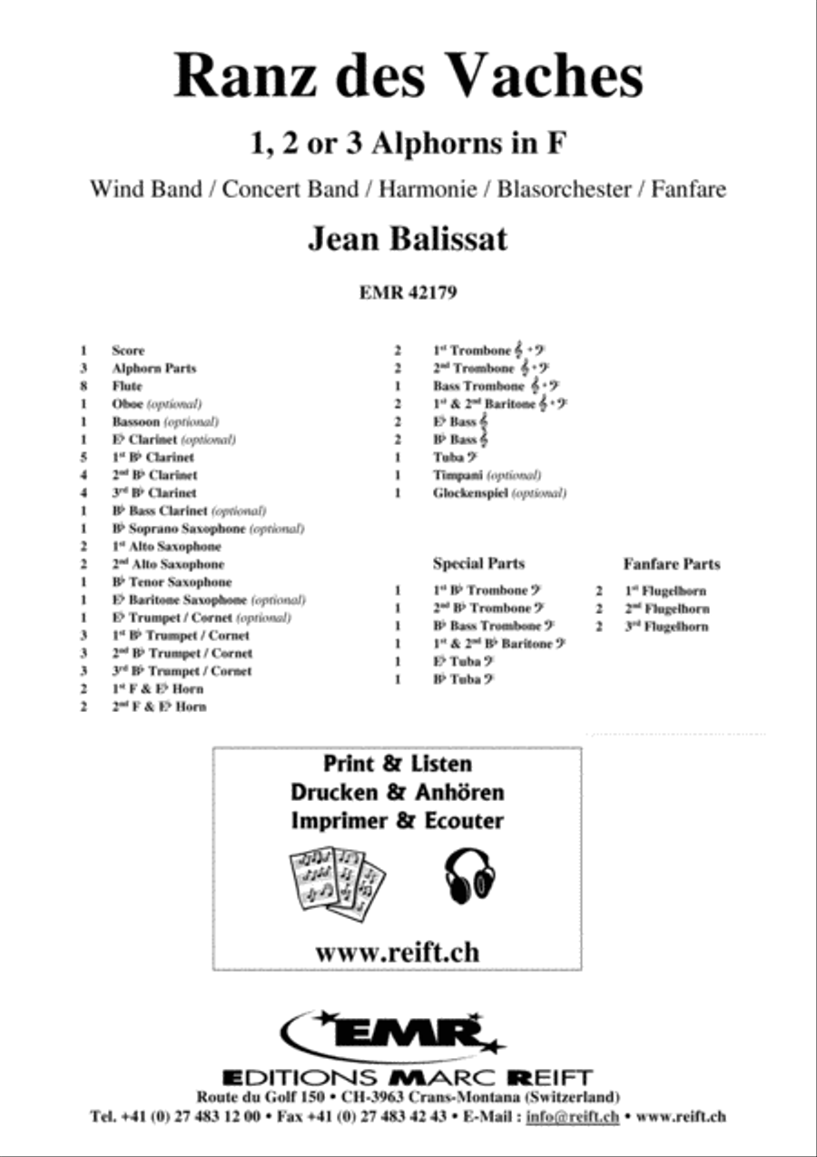 Ranz des Vaches Concert Band scores gallery preview page 2