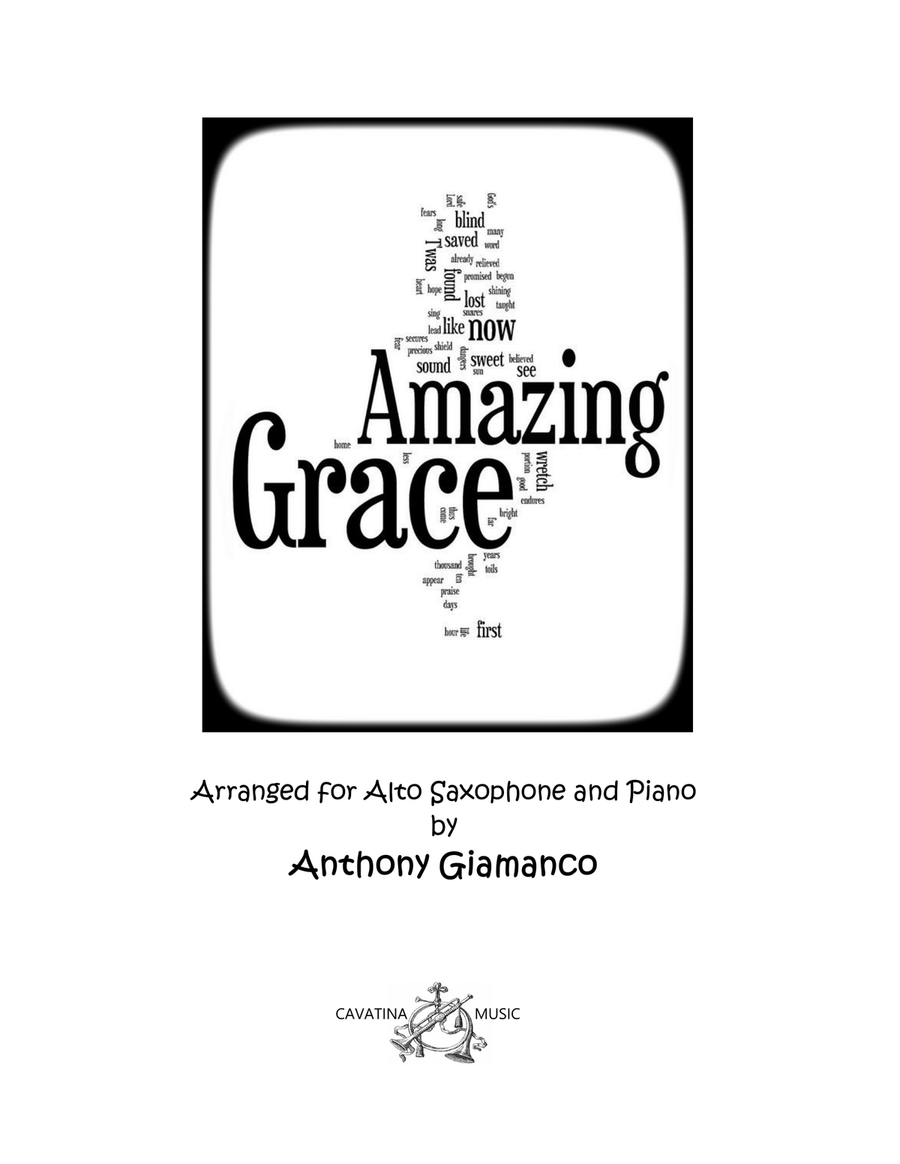 Amazing Grace (alto saxophone solo and piano) - Score & parts Alto Saxophone scores gallery preview page 1