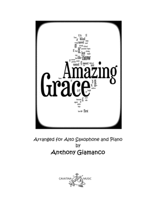 Book cover for Amazing Grace (alto saxophone solo and piano) - Score & parts