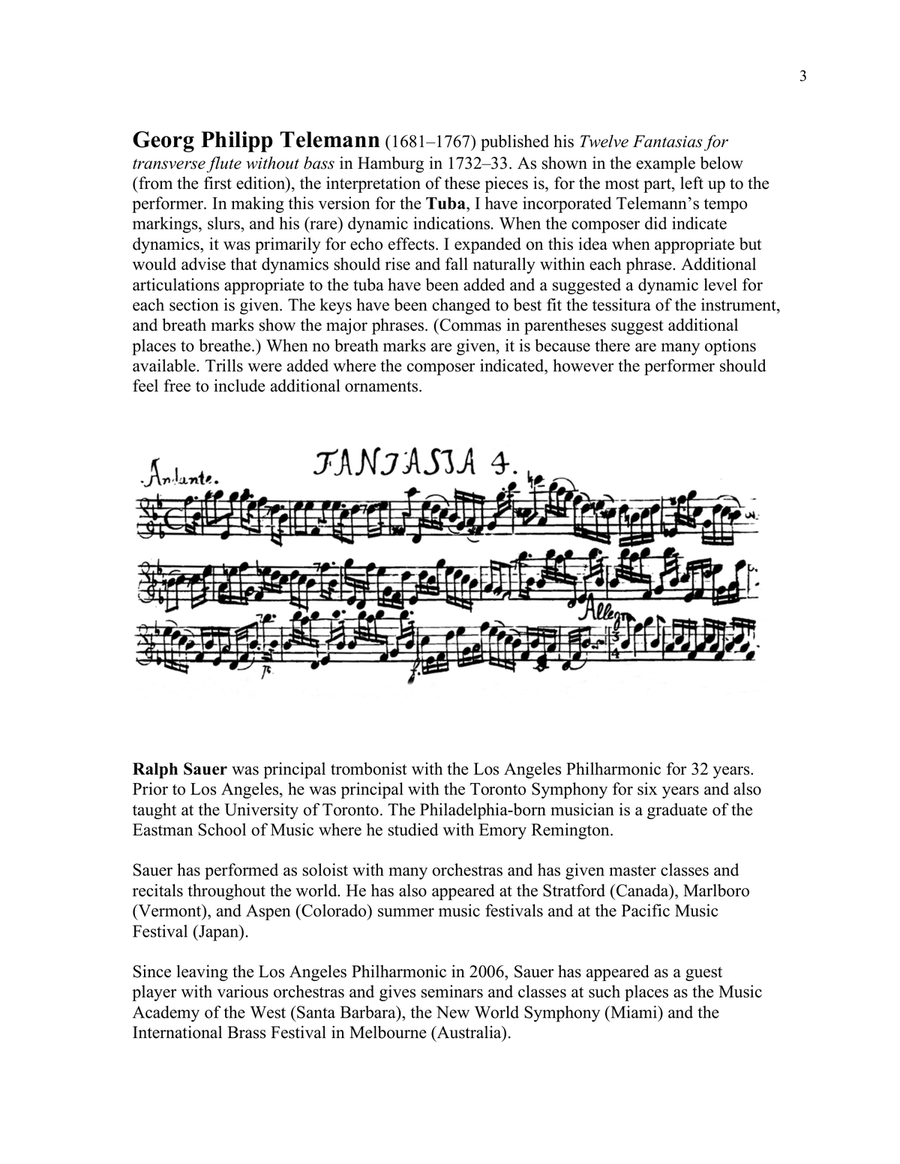 Twelve Fantasias for Tuba Tuba scores gallery preview page 2