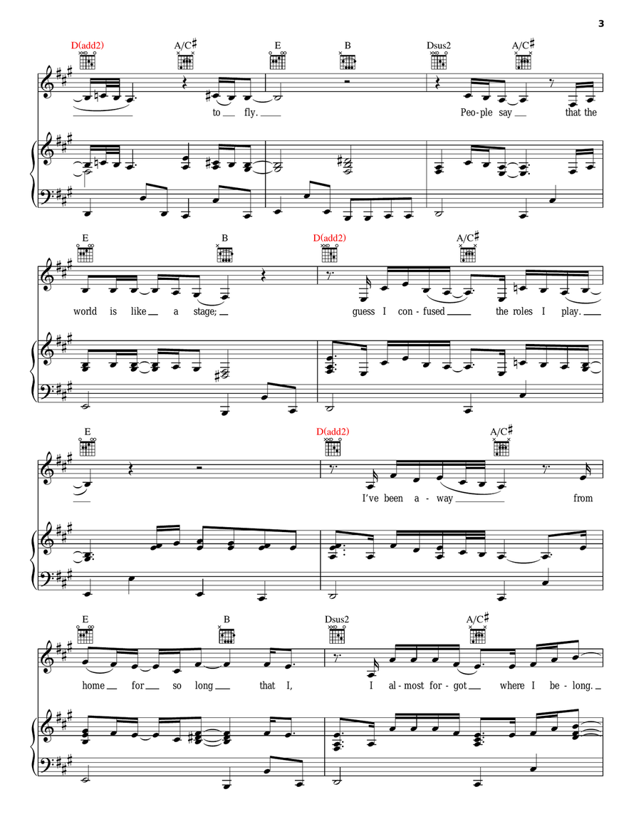 Just A Girl Piano, Vocal, Guitar scores gallery preview page 3