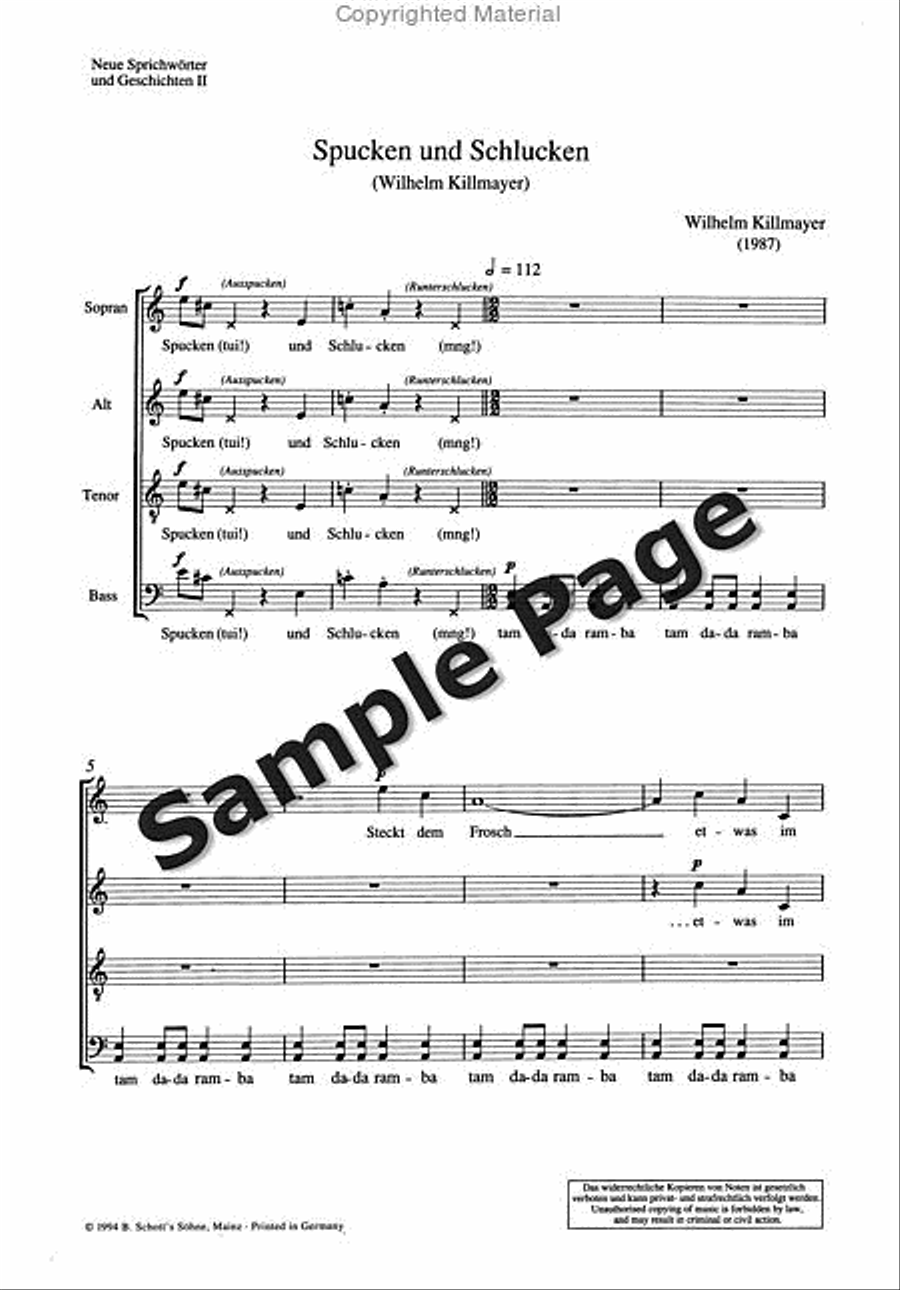 Spucken & Schluckensatb A Cappella 4-Part scores gallery preview page 4