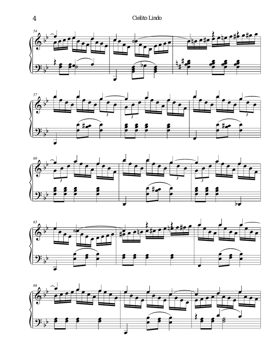 Cielito Lindo (Pretty Little Sky). Piano Solo scores gallery preview page 4
