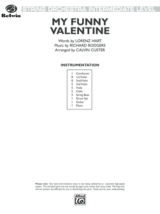 Book cover for My Funny Valentine: Score