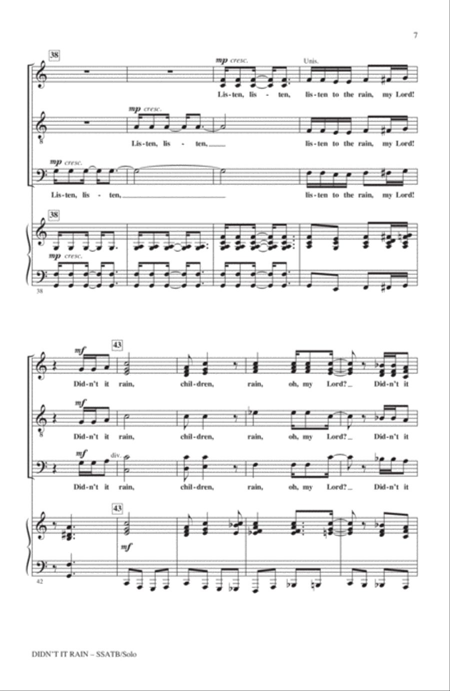 Didn't It Rain Didn't It Rain 4-Part scores gallery preview page 5