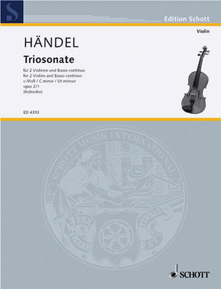 Book cover for 9 Trio Sonatas Op. 2, No. 1