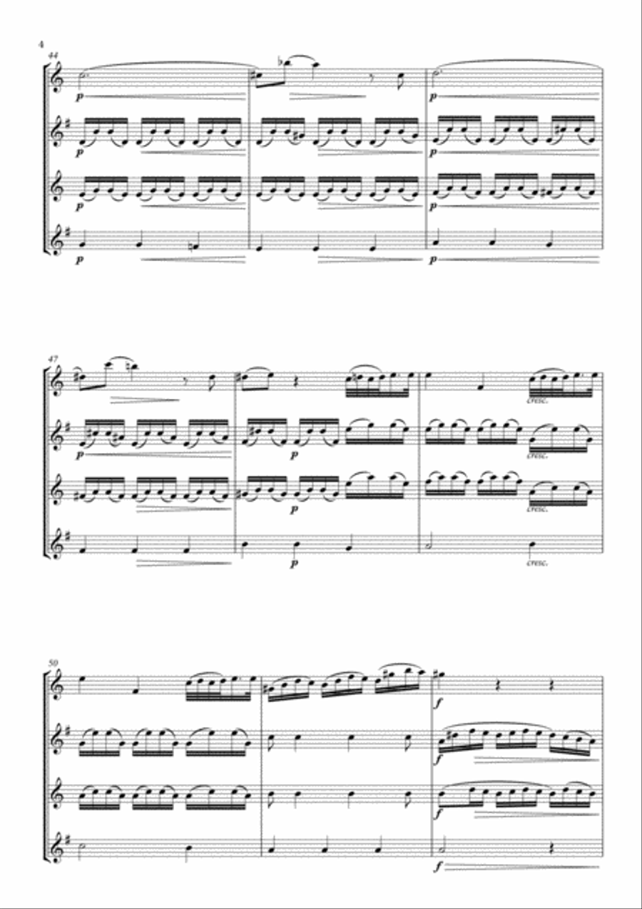 Dance of the Blessed Spirits arranged for Saxophone Quartet Saxophone Quartet scores gallery preview page 6