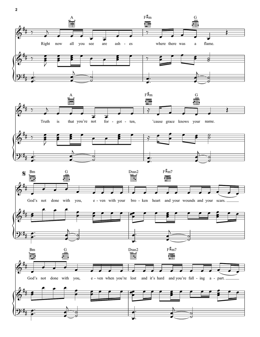 God's Not Done With You Piano, Vocal, Guitar scores gallery preview page 2