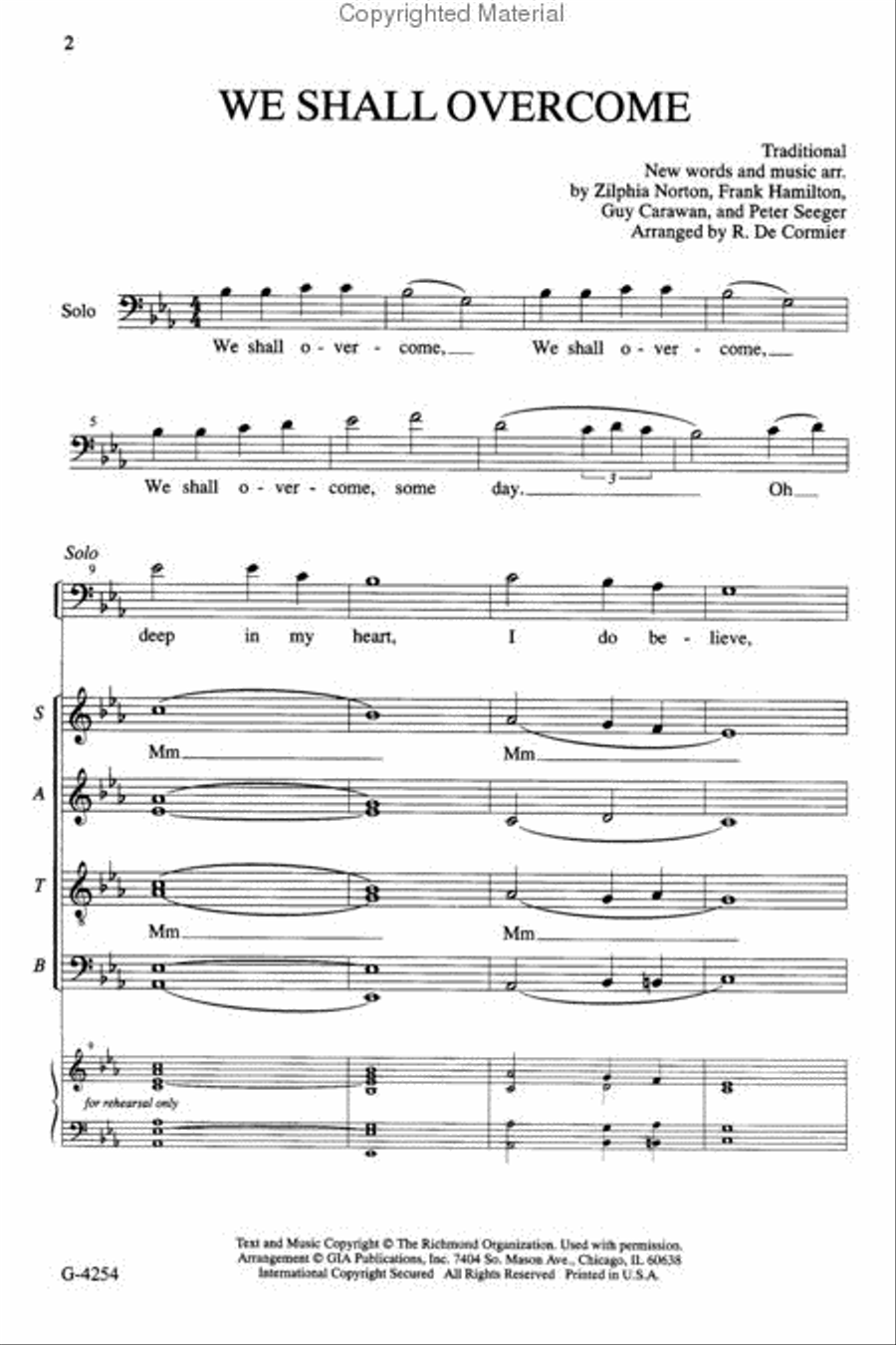 We Shall Overcome We Shall Overcome 4-Part scores gallery preview page 2
