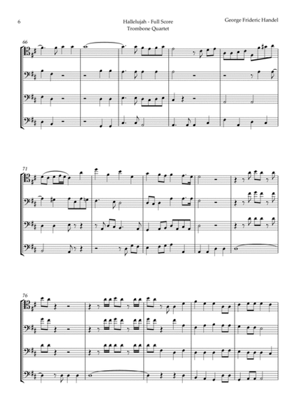 Hallelujah from Messiah by Handel for Trombone Quartet image number null