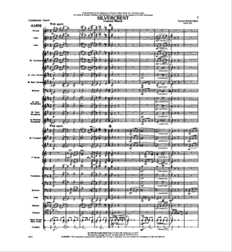 Silvercrest Concert Band scores gallery preview page 2