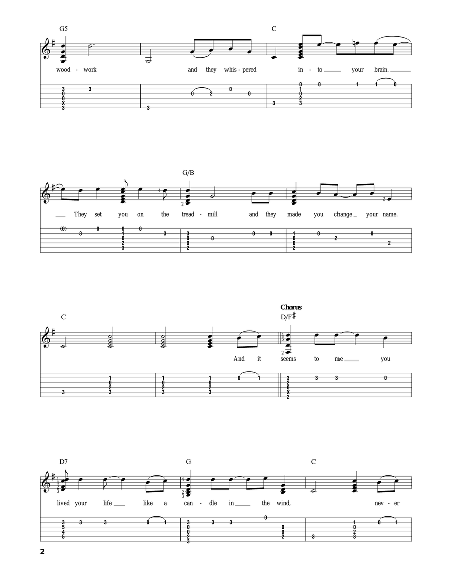 Candle In The Wind Acoustic Guitar scores gallery preview page 2