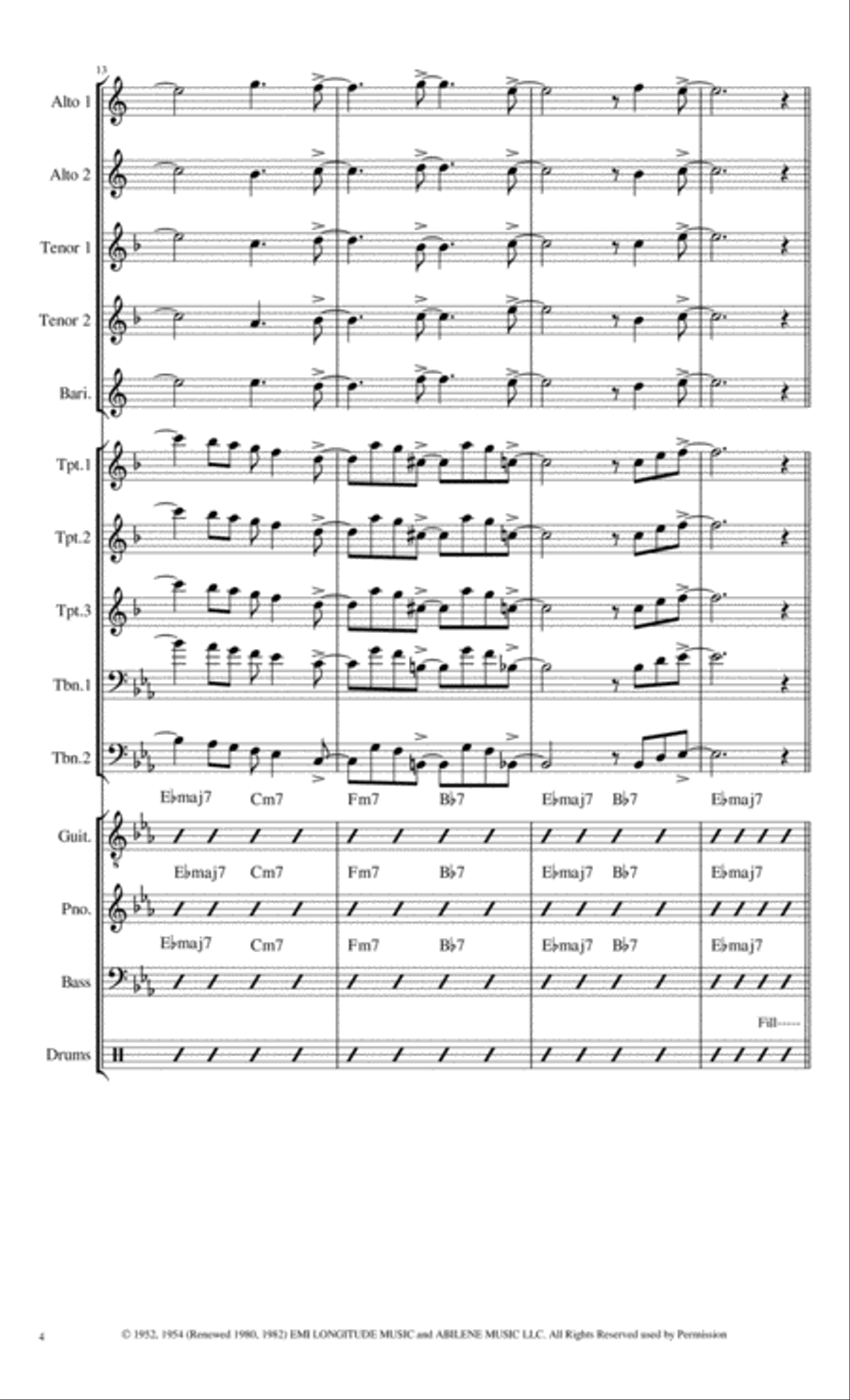 Lullaby Of Birdland Small Ensemble scores gallery preview page 4