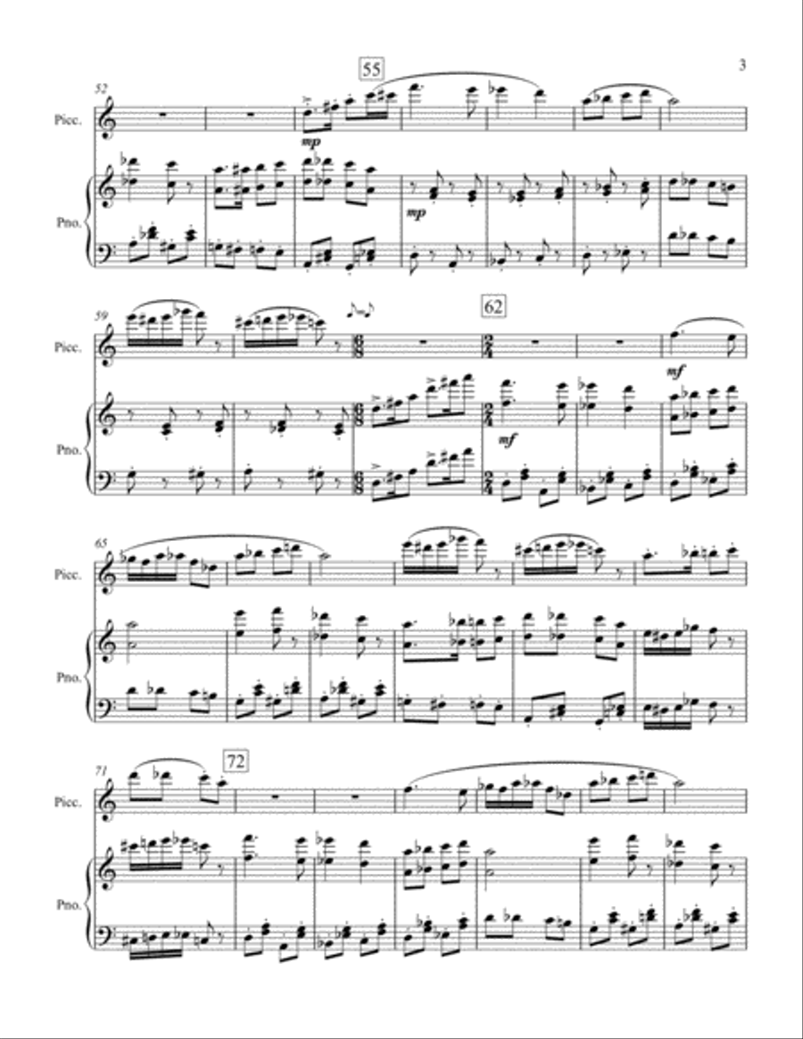 Galop for Piccolo (or Flute) and Piano Piccolo scores gallery preview page 3