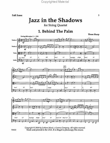 Jazz in the Shadows for String Quartet image number null