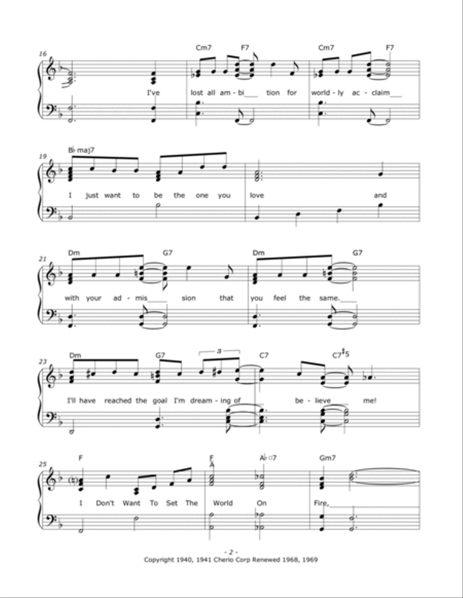 I Don't Want To Set The World On Fire Voice scores gallery preview page 2