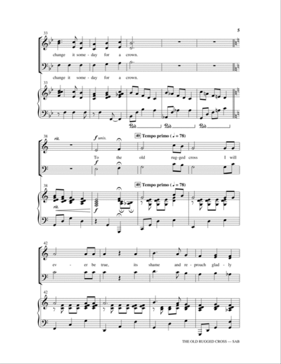 The Old Rugged Cross 3-Part scores gallery preview page 4