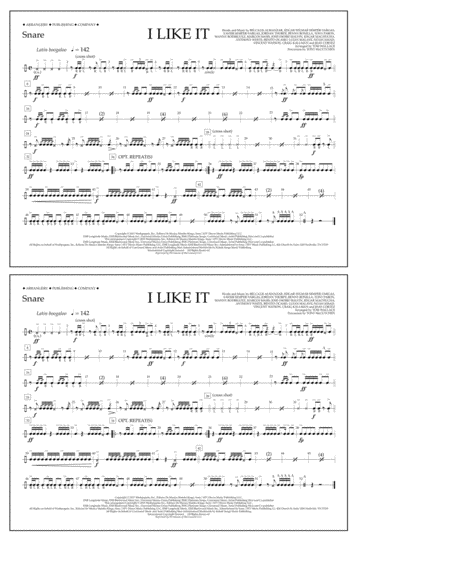 I Like It (arr. Tom Wallace) - Snare