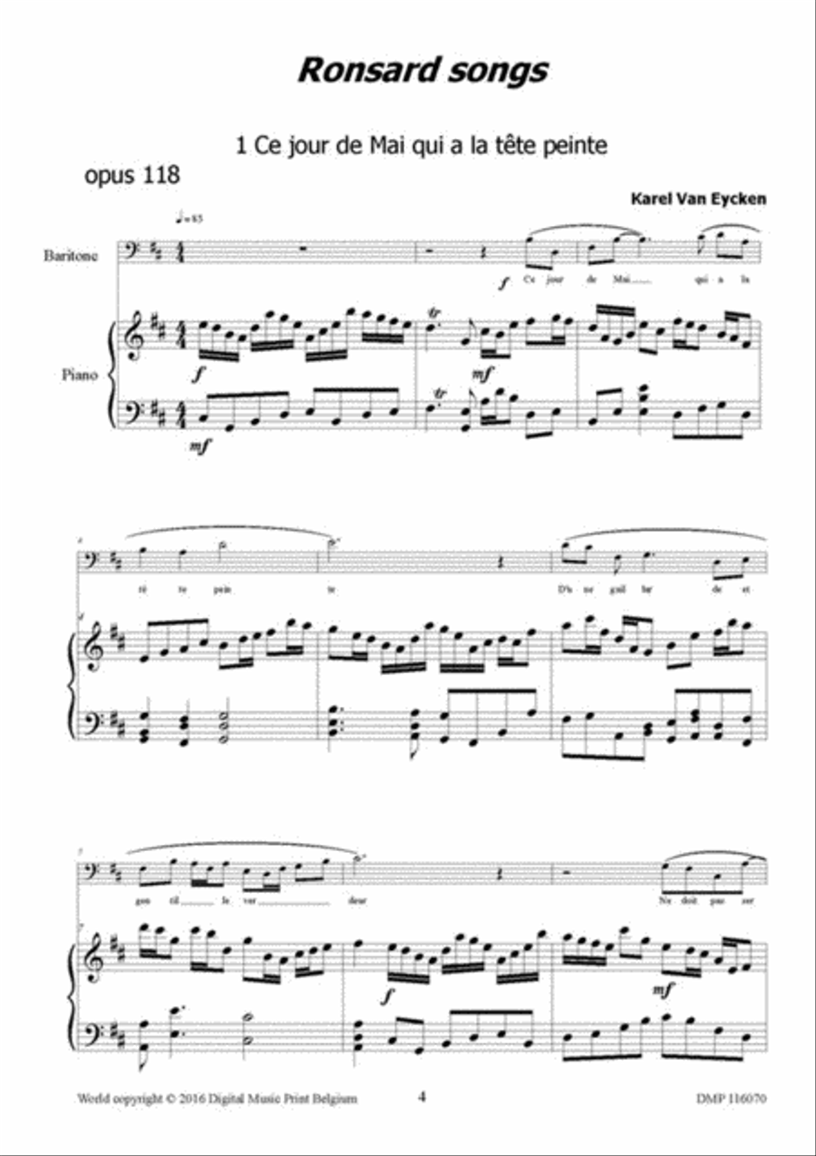 Ronsard Songs Ronsard Songs Baritone Voice scores gallery preview page 2
