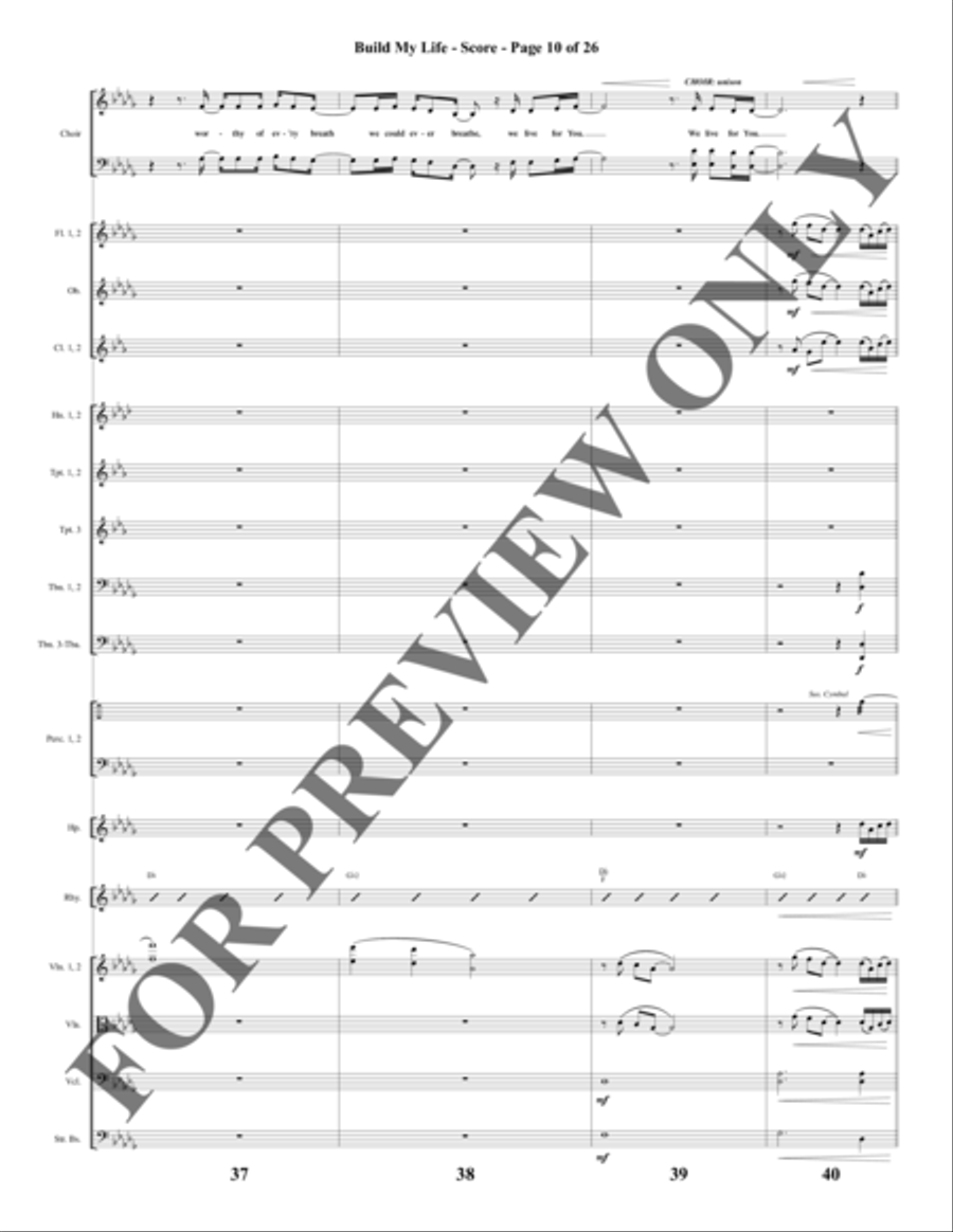 Build My Life - Orchestration Choir scores gallery preview page 11
