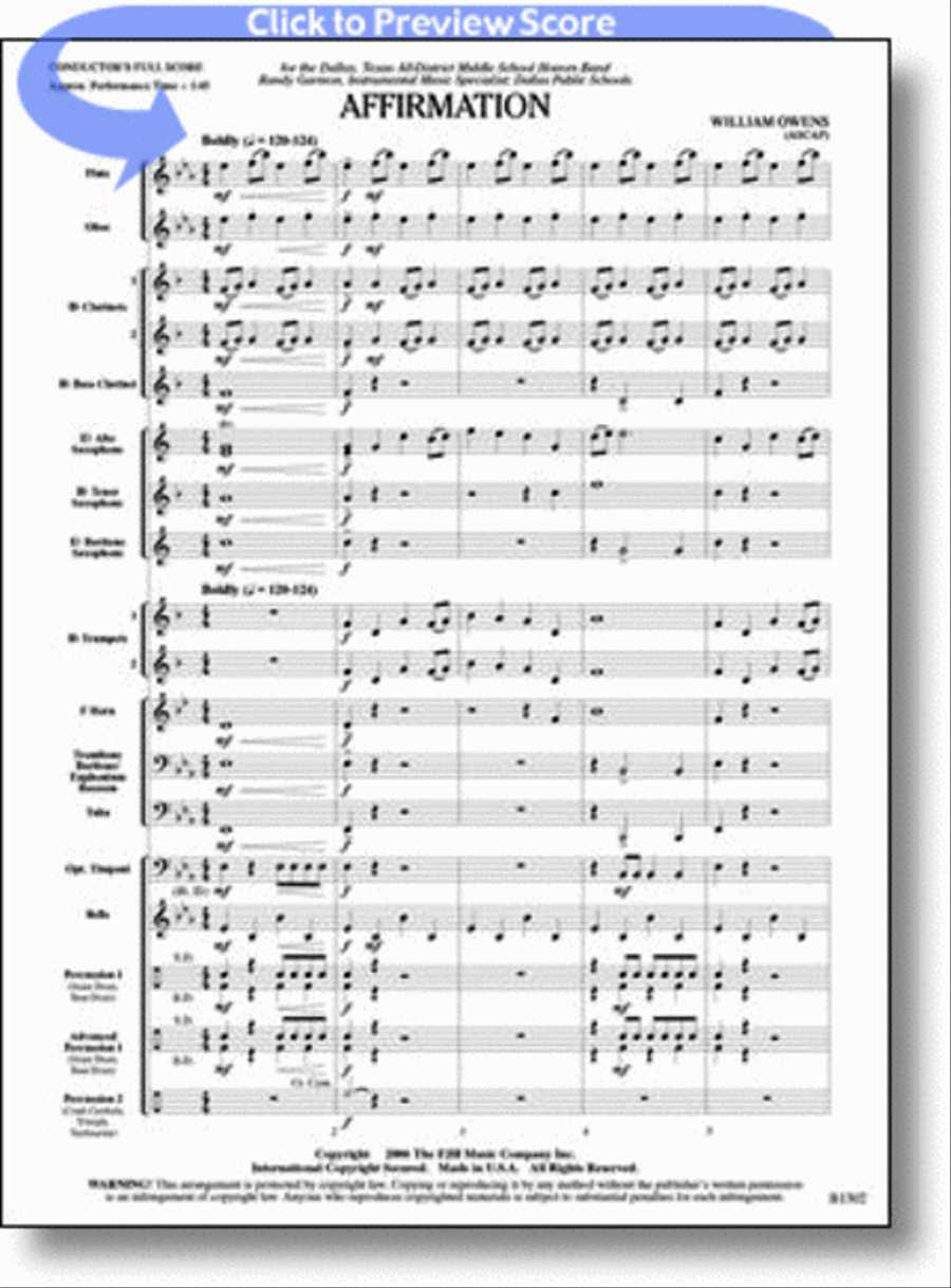 Affirmation Concert Band scores gallery preview page 1