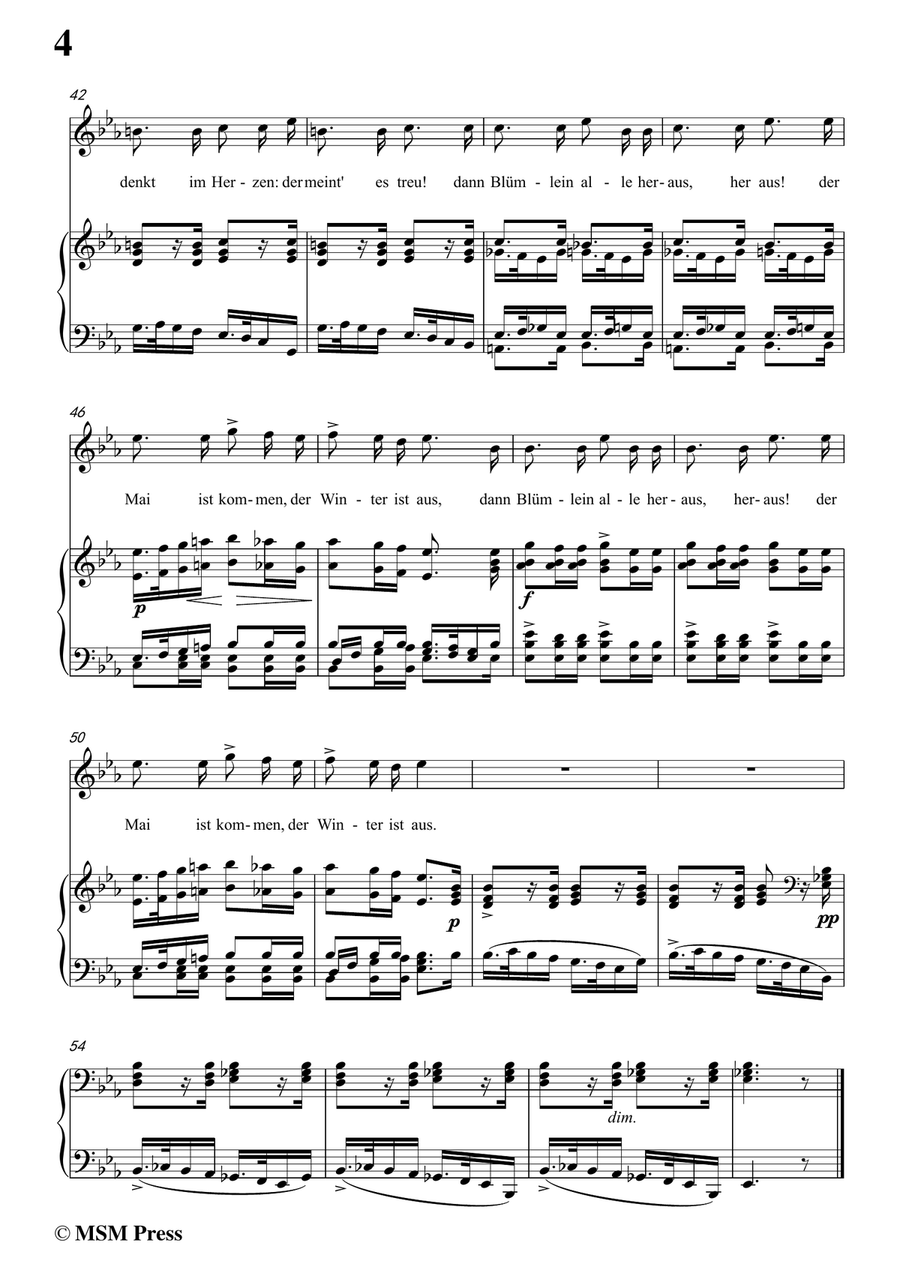 Schubert-Trockne Blumen,from 'Die Schöne Müllerin',Op.25 No.18,in e flat minor,for Voice&Piano Small Ensemble scores gallery preview page 6