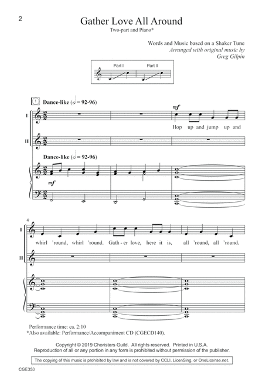 Gather Love All Around - Two-part Choir scores gallery preview page 2