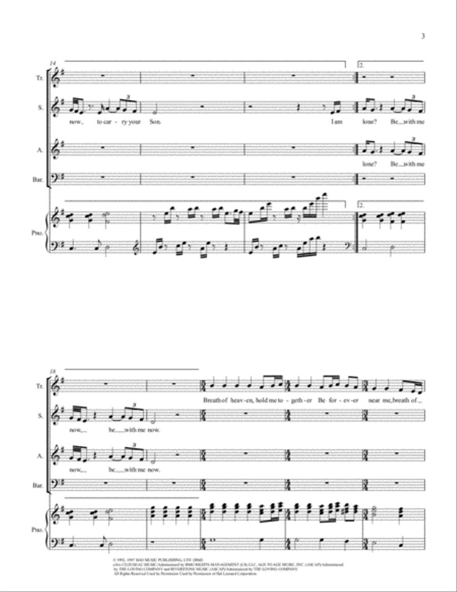 Breath Of Heaven (Mary's Song) 3-Part scores gallery preview page 3