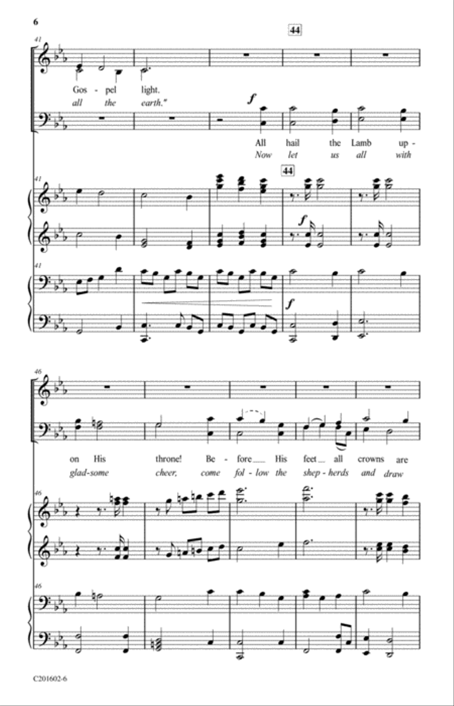 We'll Shout the Praise of Christ on High 4-Part scores gallery preview page 6