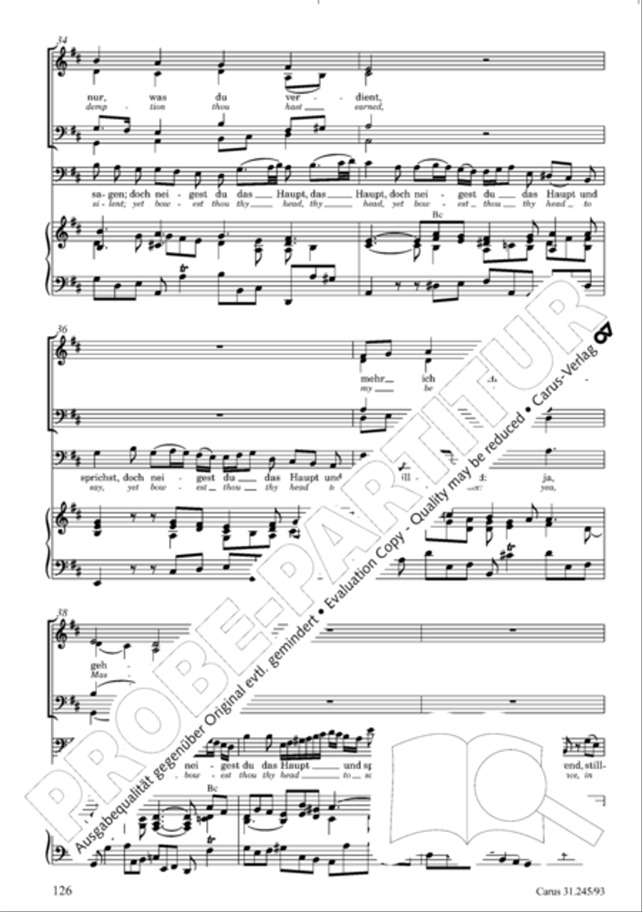 St. John Passion (Johannes-Passion) 4-Part scores gallery preview page 127