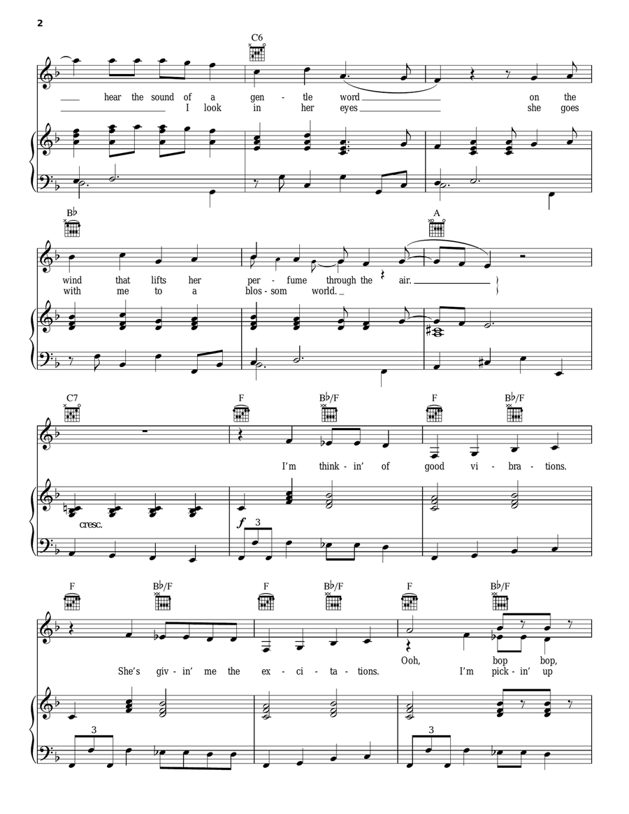 Good Vibrations Good Vibrations Piano, Vocal, Guitar scores gallery preview page 2