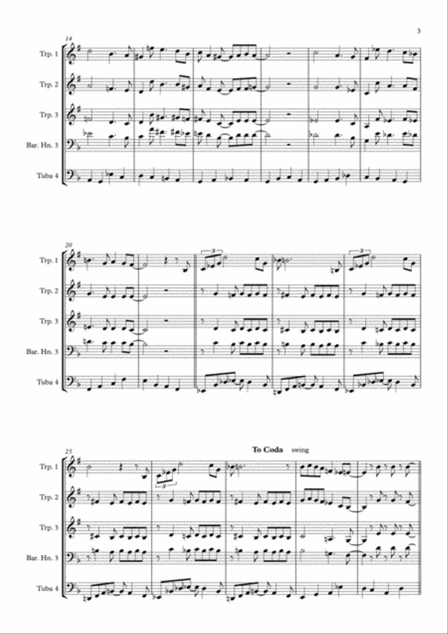 A Night In Tunisia Brass Ensemble scores gallery preview page 3