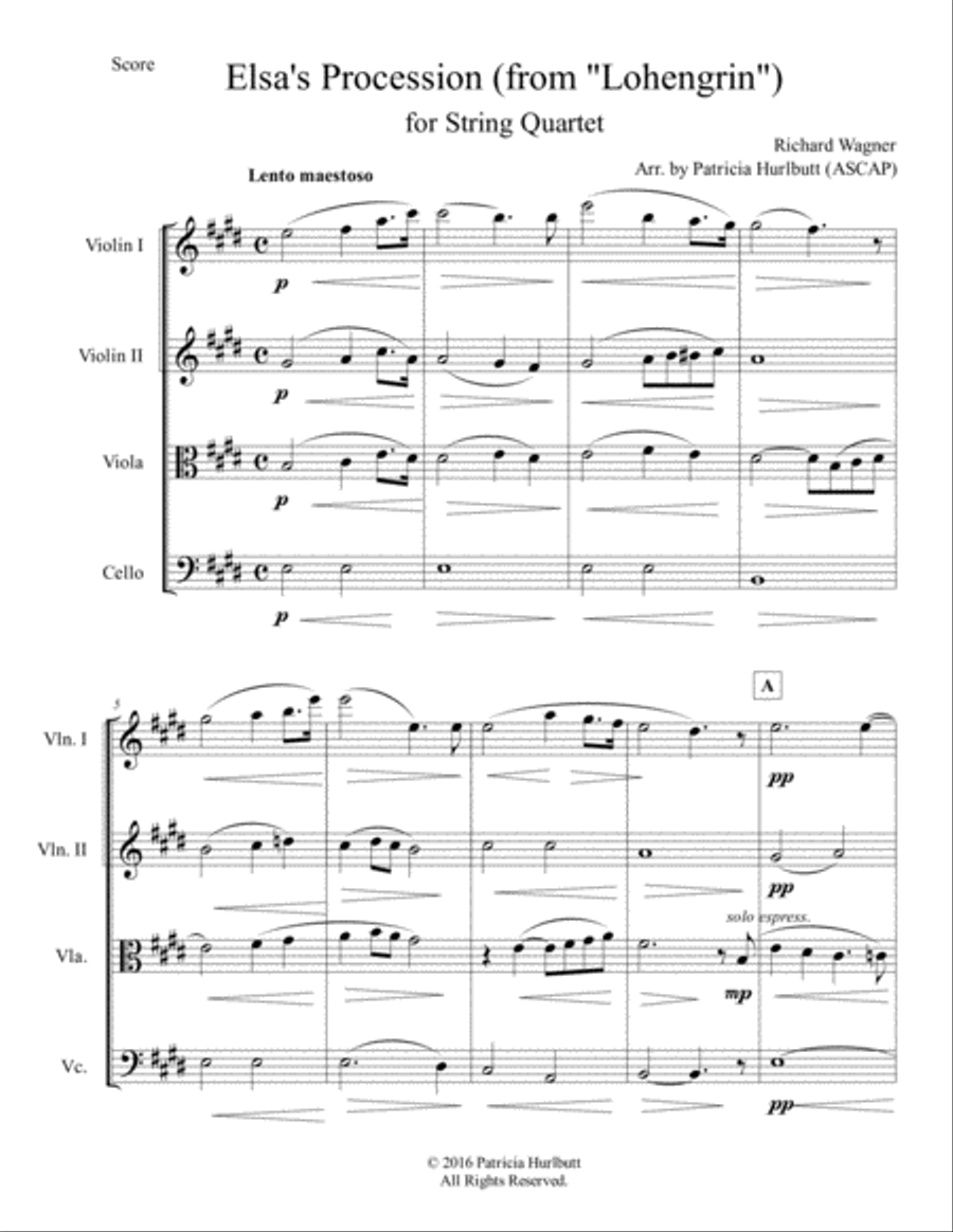 Elsa's Procession (from Lohengrin) Elsa's Procession (from Lohengrin) String Quartet scores gallery preview page 2