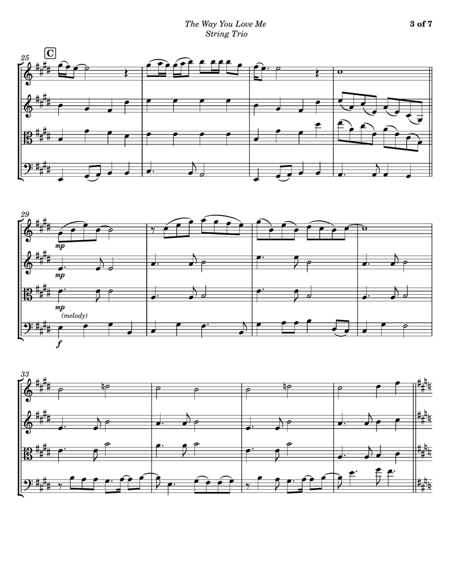 The Way You Love Me String Trio scores gallery preview page 3