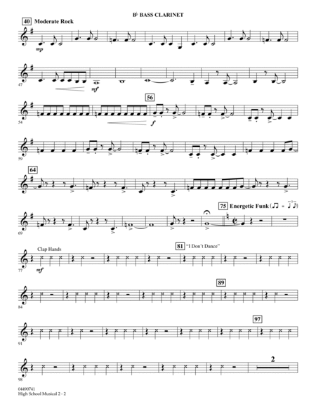 High School Musical 2 - Bb Bass Clarinet