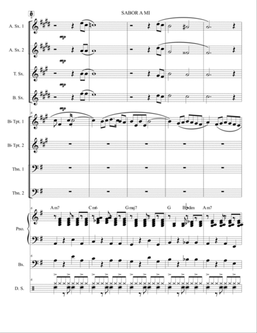 Sabor A Mi (be True To Me) Jazz Ensemble scores gallery preview page 2