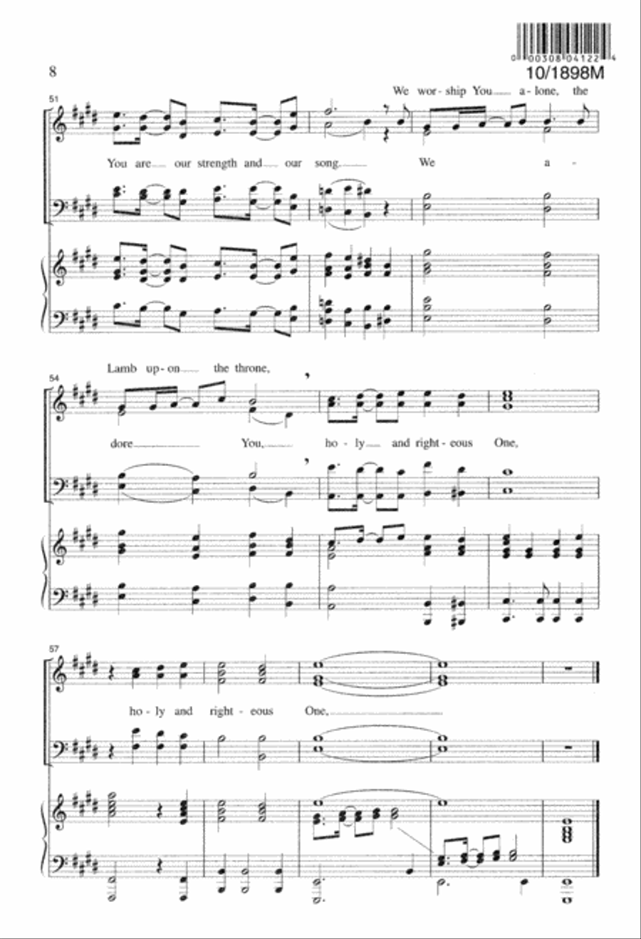 Holy and Righteous One 4-Part scores gallery preview page 8