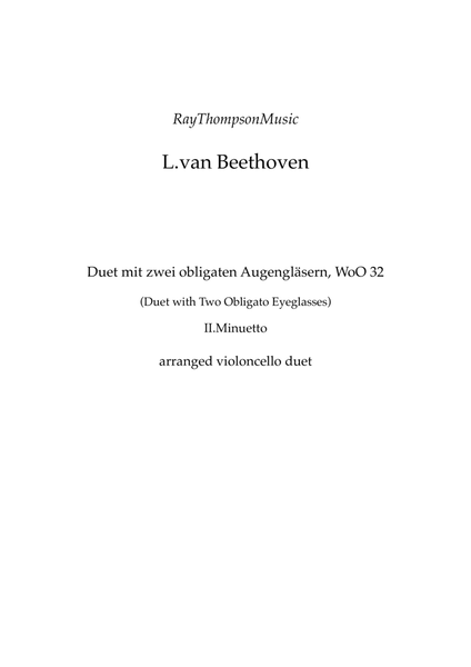 Beethoven: Duet mit zwei obligaten Augengläsern WoO 32 (Eyeglass Duo) (II.Minuetto) - cello duet image number null