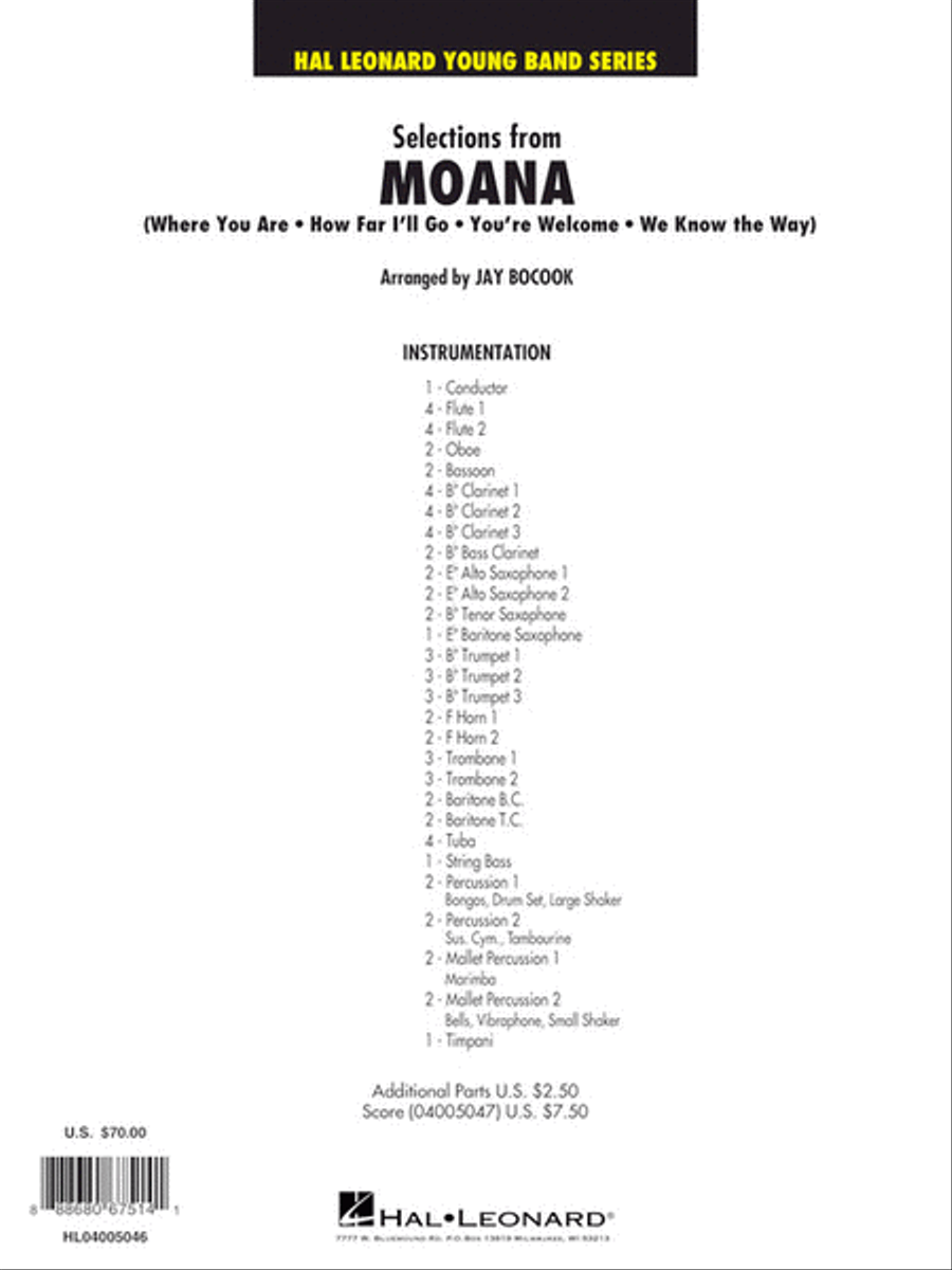 Selections from Moana Concert Band scores gallery preview page 5