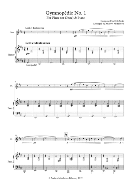 Gymnopedie No. 1 for Flute and Piano image number null