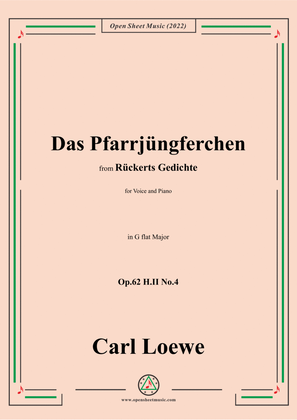 Book cover for Loewe-Das Pfarrjüngferchen,Op.62 H.II No.4,in G flat Major
