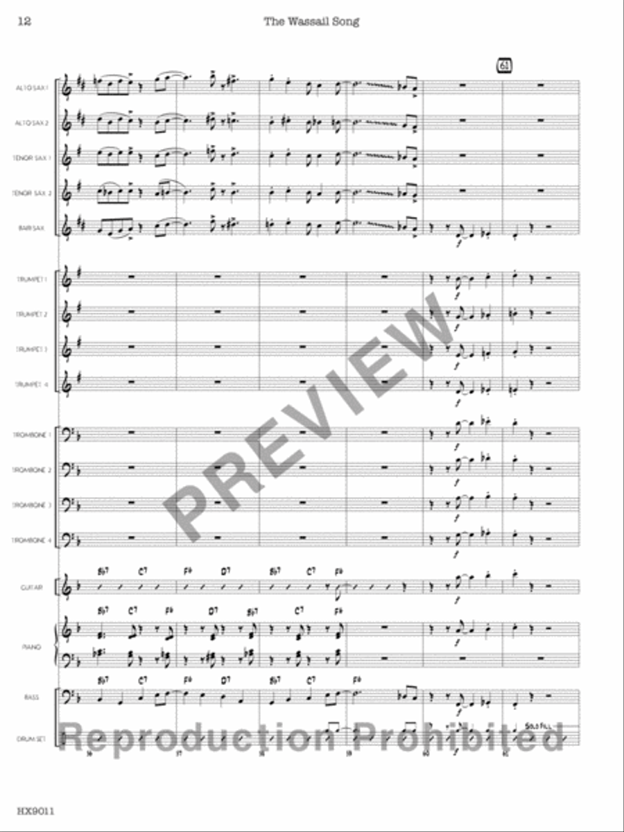 The Wassail Song Jazz Ensemble scores gallery preview page 13
