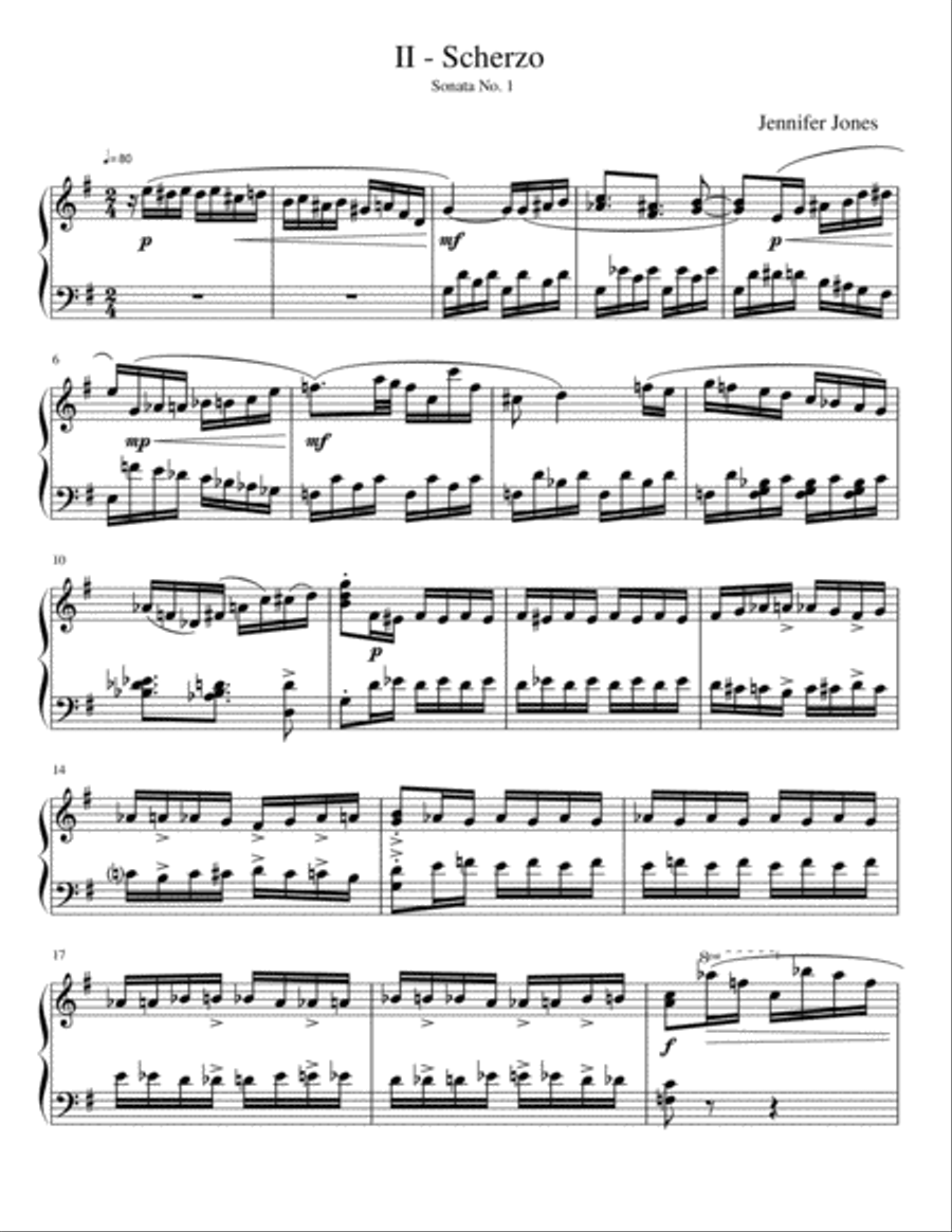 Sonata No. 1 by Jennifer Jones Piano Solo scores gallery preview page 6
