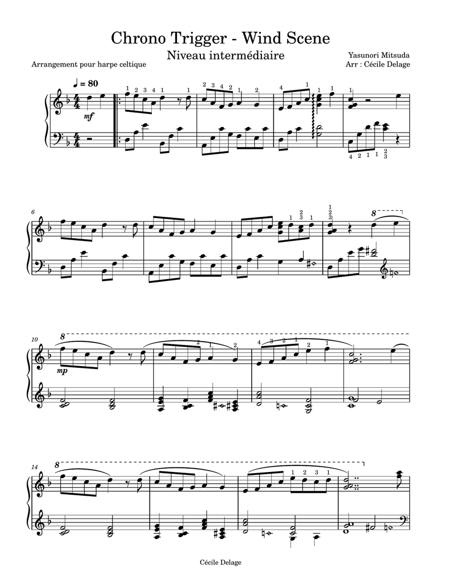 Chrono Trigger - Wind scene Celtic Harp scores gallery preview page 1