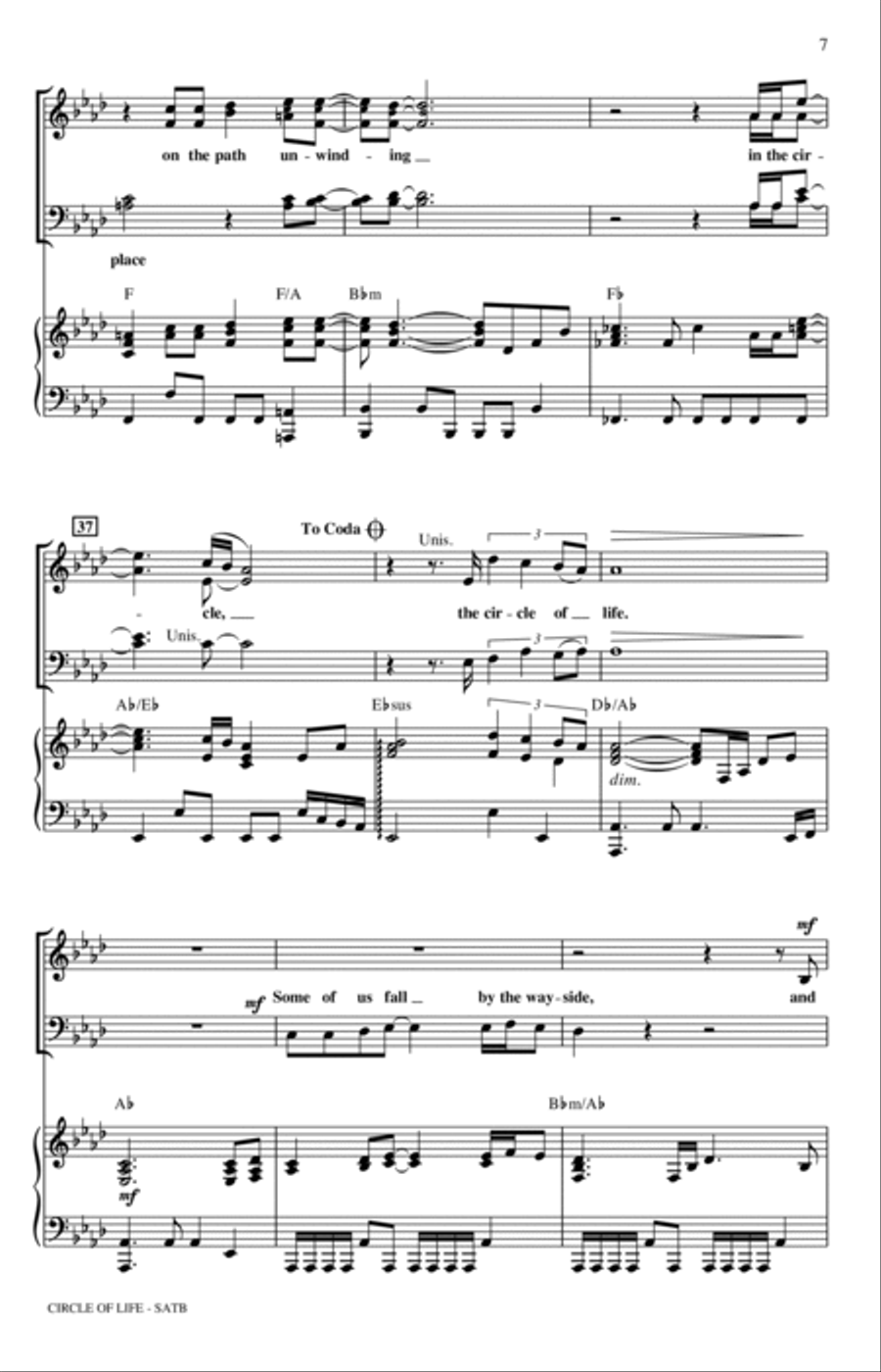 Circle Of Life (from The Lion King) (arr. Keith Christopher) 4-Part scores gallery preview page 6