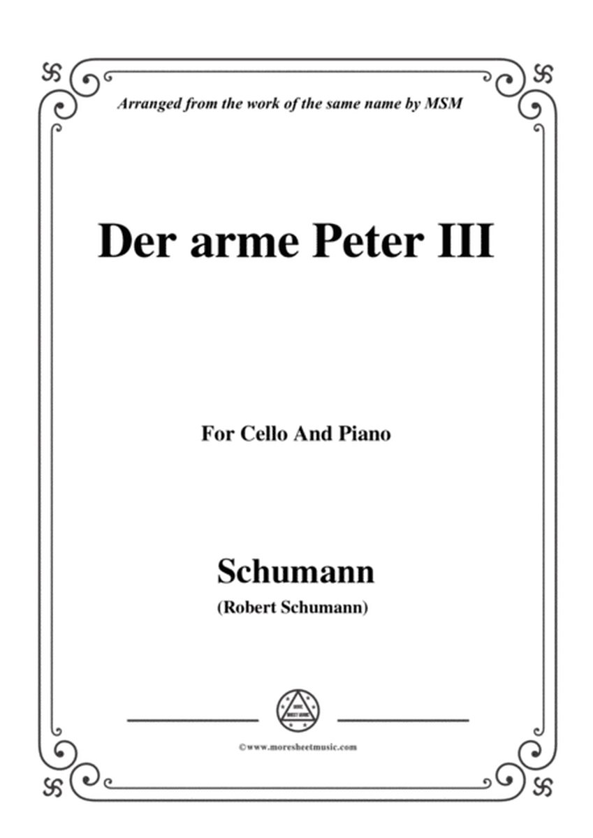 Schumann-Der arme Peter 3,for Cello and Piano image number null