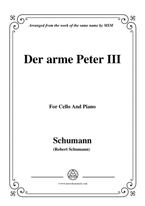 Book cover for Schumann-Der arme Peter 3,for Cello and Piano